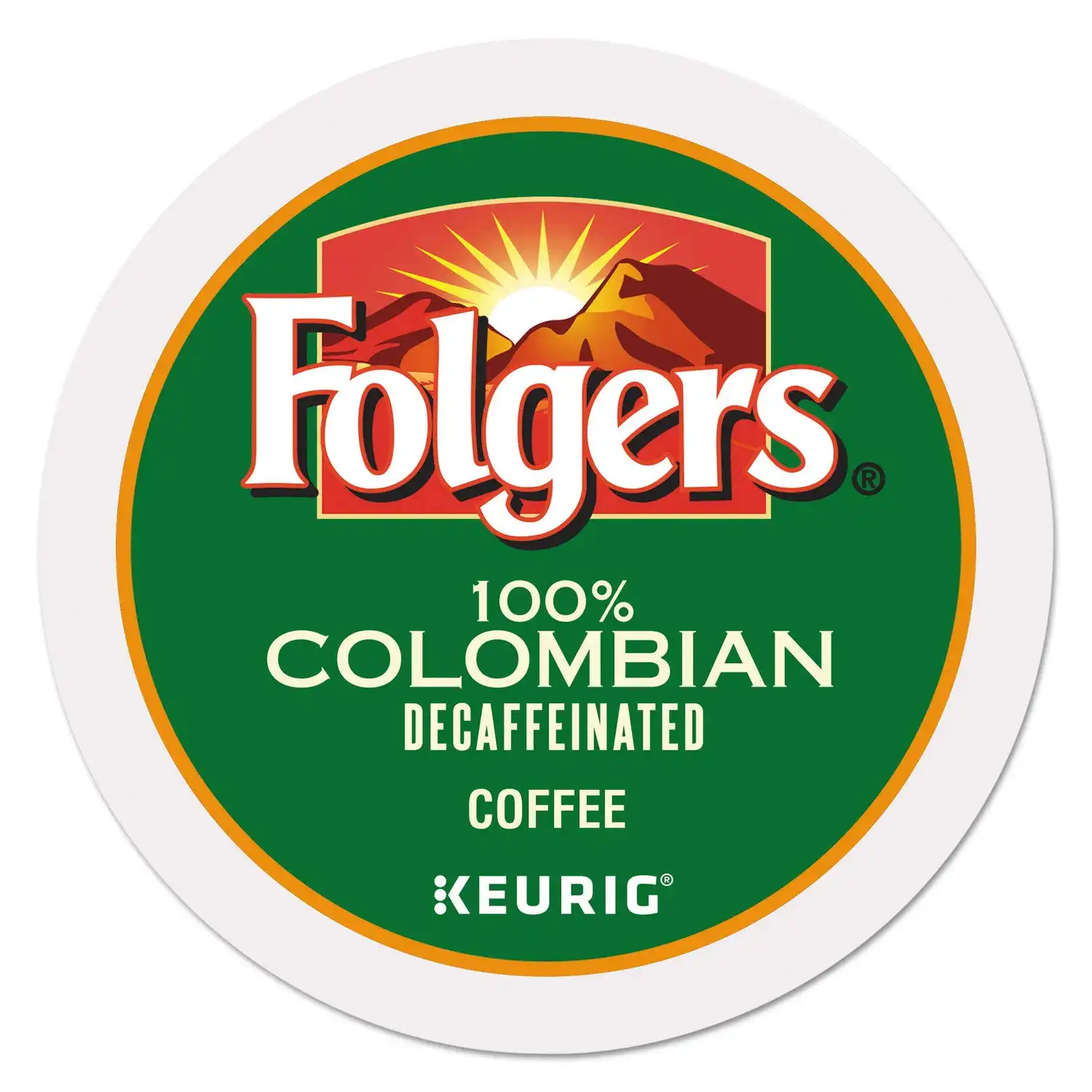 Folgers 100 Percent Colombian Decaf Single Serve K-cup Pods For Keurig brewers, 96 Count