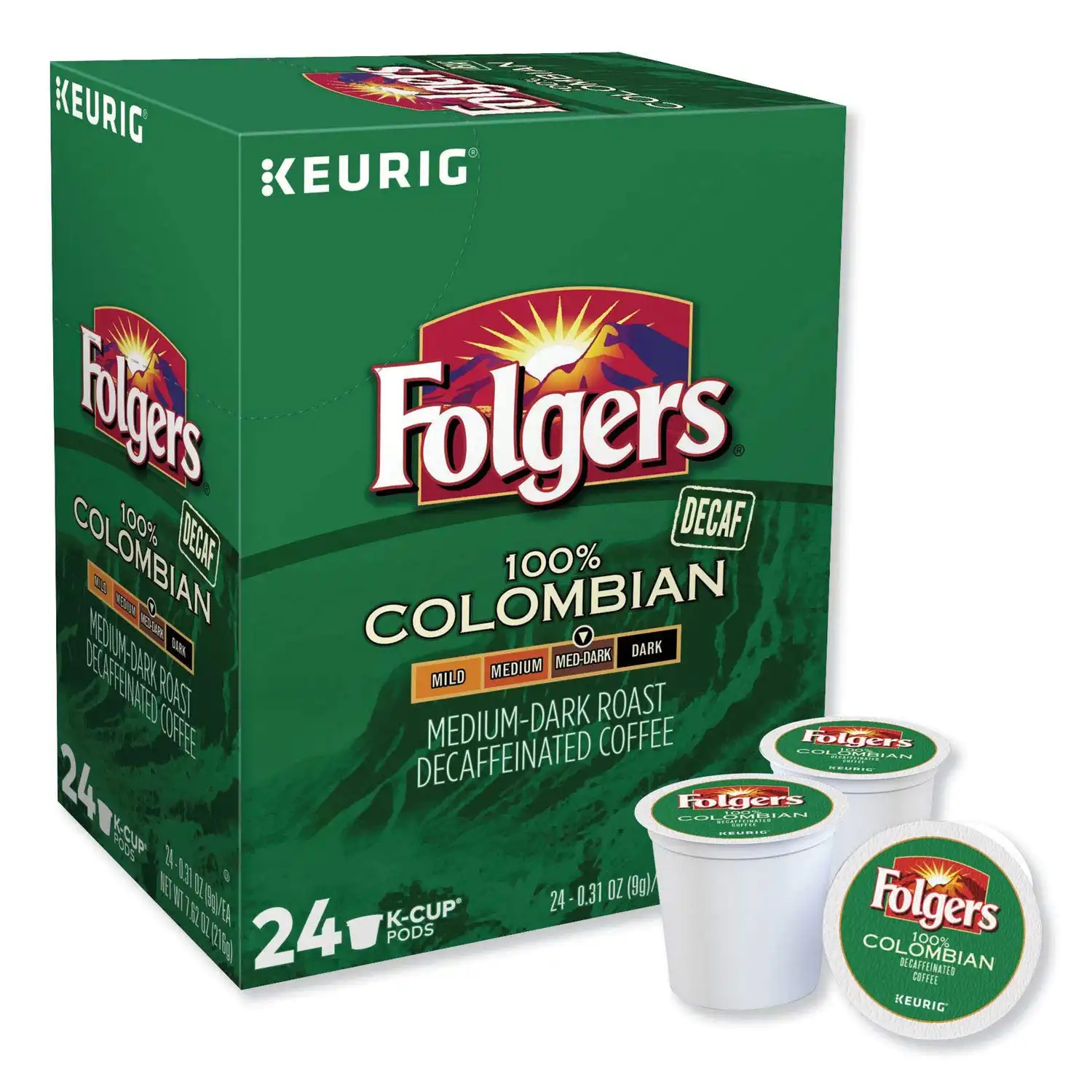 Alternative view of Folgers 100 Percent Colombian Decaf Single Serve K-cup Pods For Keurig brewers, 96 Count