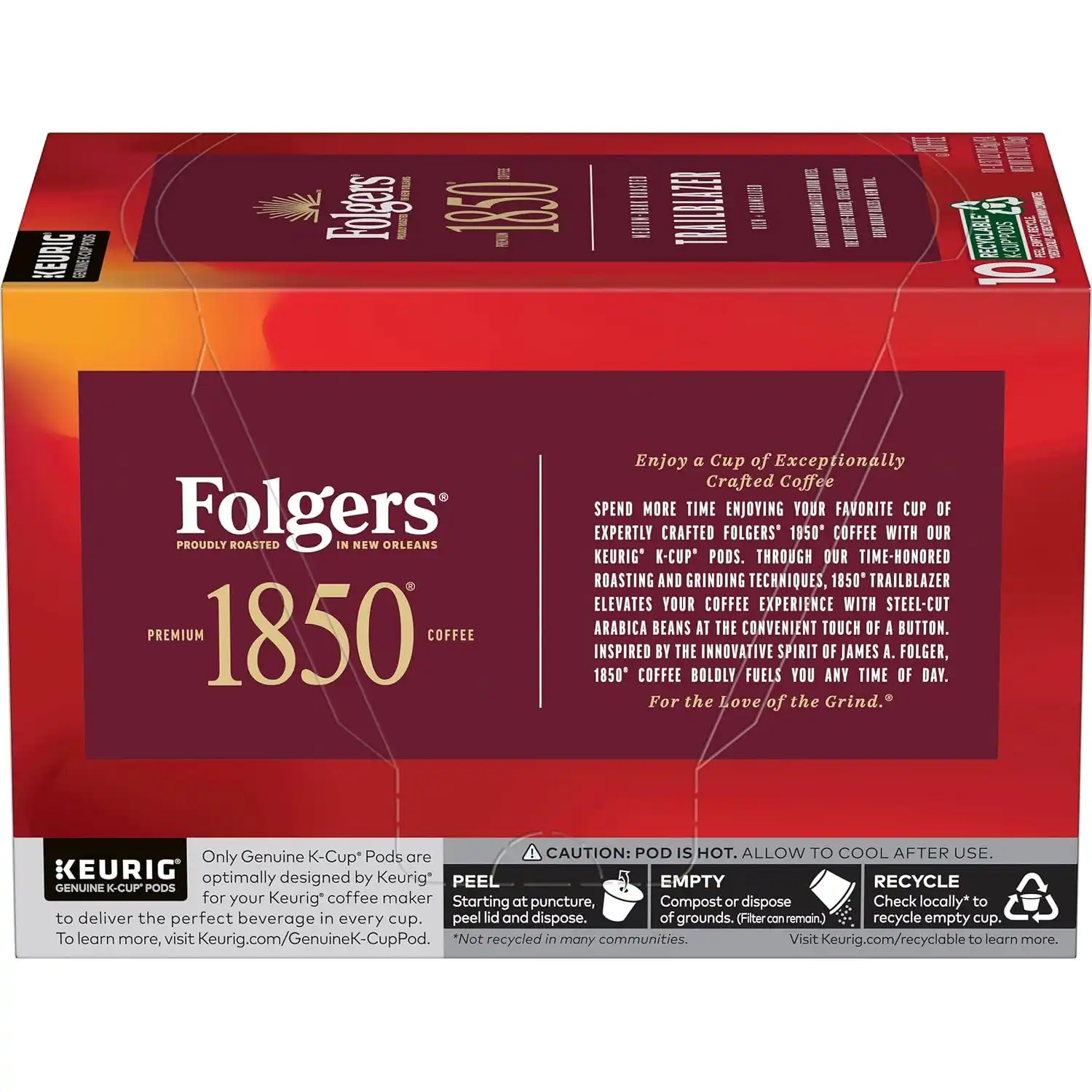 Alternative view of Folgers 1850 Trailblazer Coffee, Keurig K-Cup Pods, 10 Count