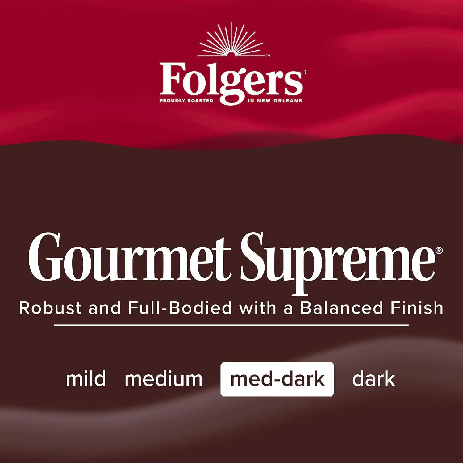 Alternative view of Folgers Gourmet Supreme Ground Coffee, Medium-Dark, 6 (9.6 Oz.) Canisters