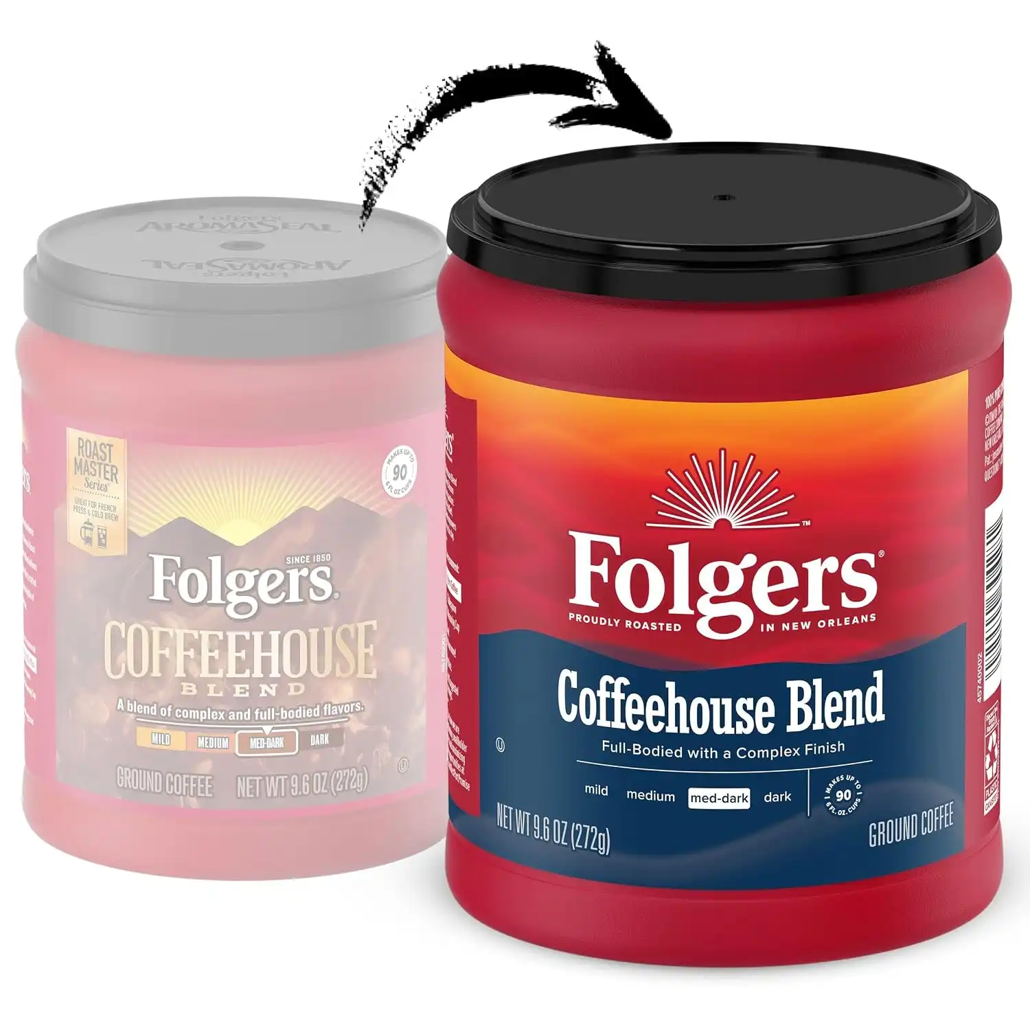 Alternative view of Folgers Coffeehouse Blend Ground Coffee, Medium-Dark Roast, 9.6 Ounces