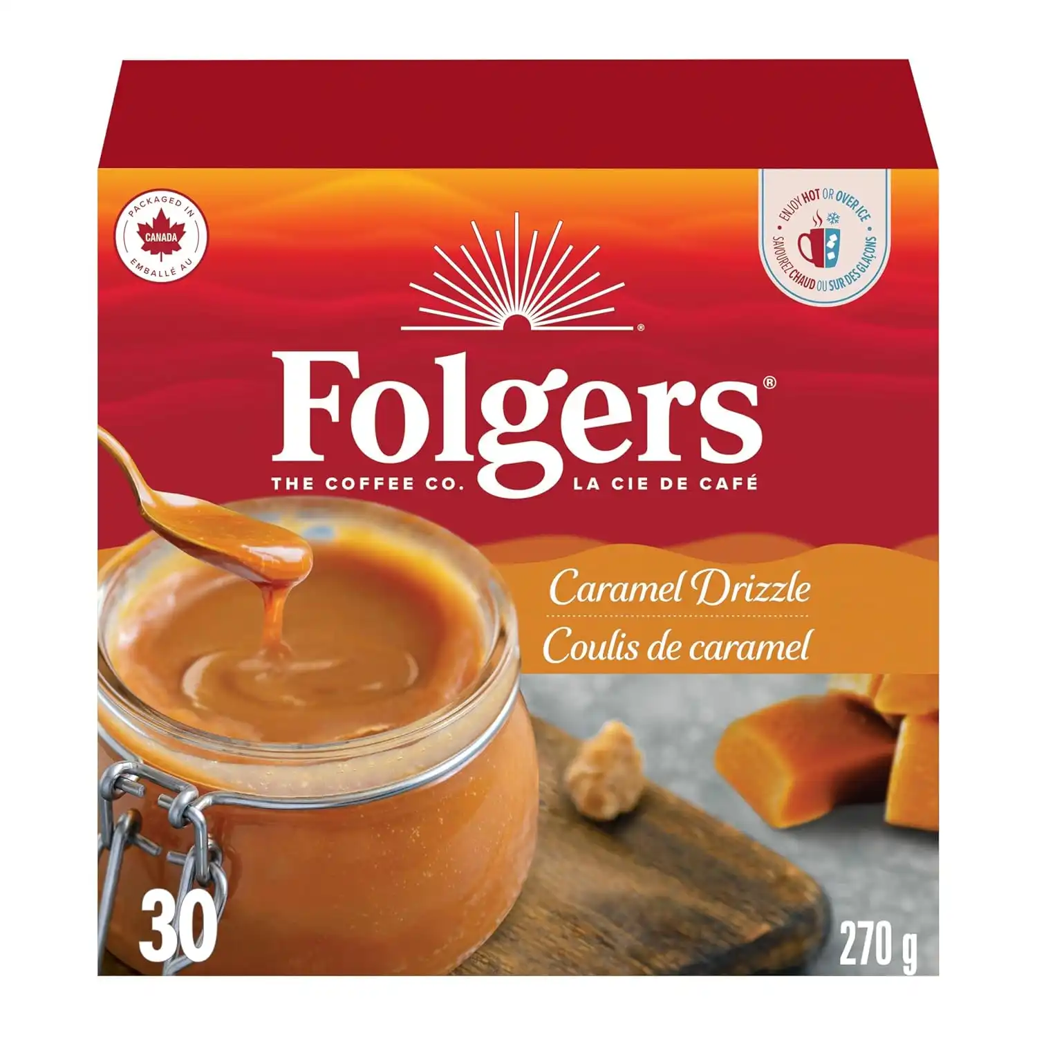 Alternative view of Folgers Caramel Drizzle Flavoured Coffee, Single-Serve K-Cup Pods For Keurig Coffee Makers, 30 Count