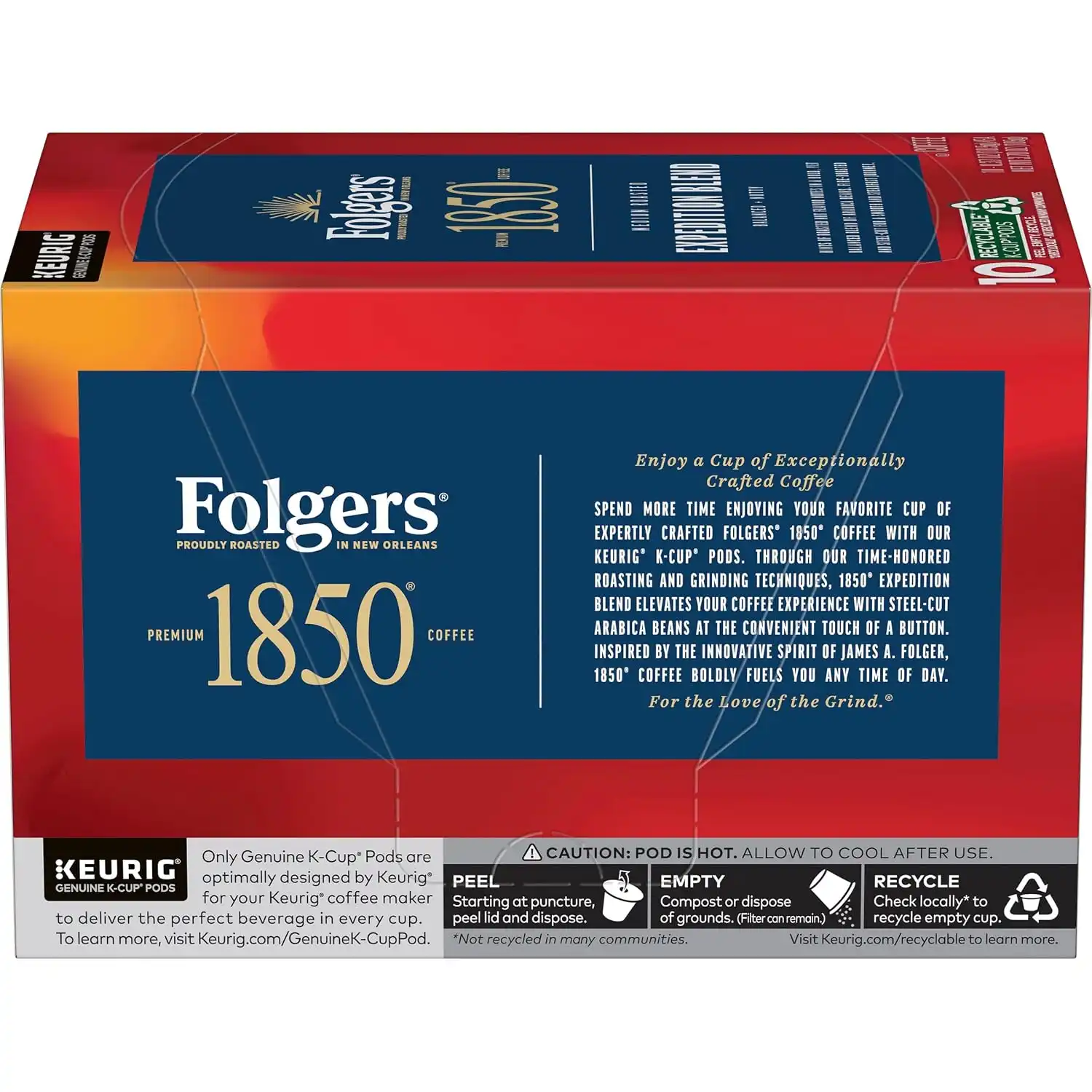 Alternative view of Folgers 1850 Expedition Blend Coffee, Keurig K-Cup Pods, 10 Count