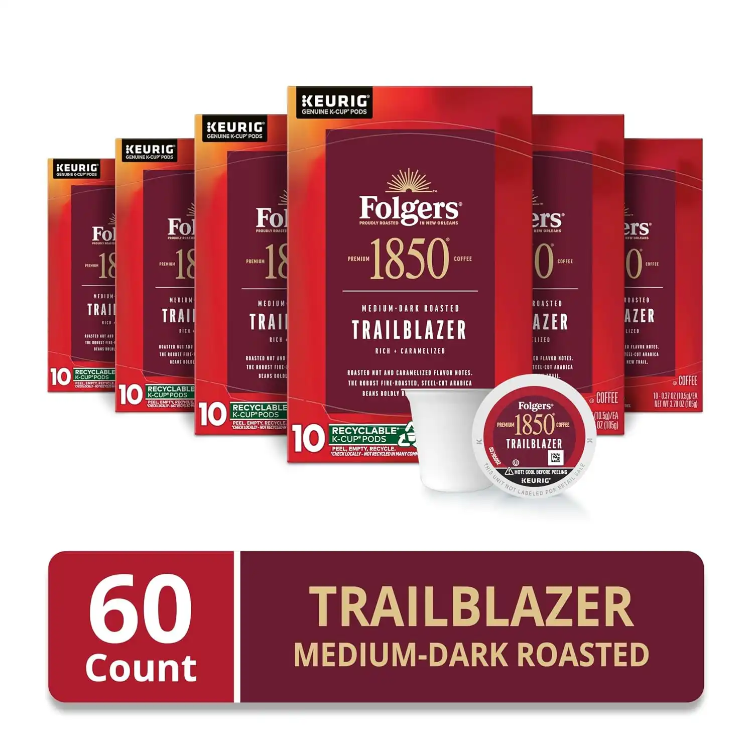 Alternative view of Folgers 1850 Trailblazer Coffee, Keurig K-Cup Pods, 60 Count
