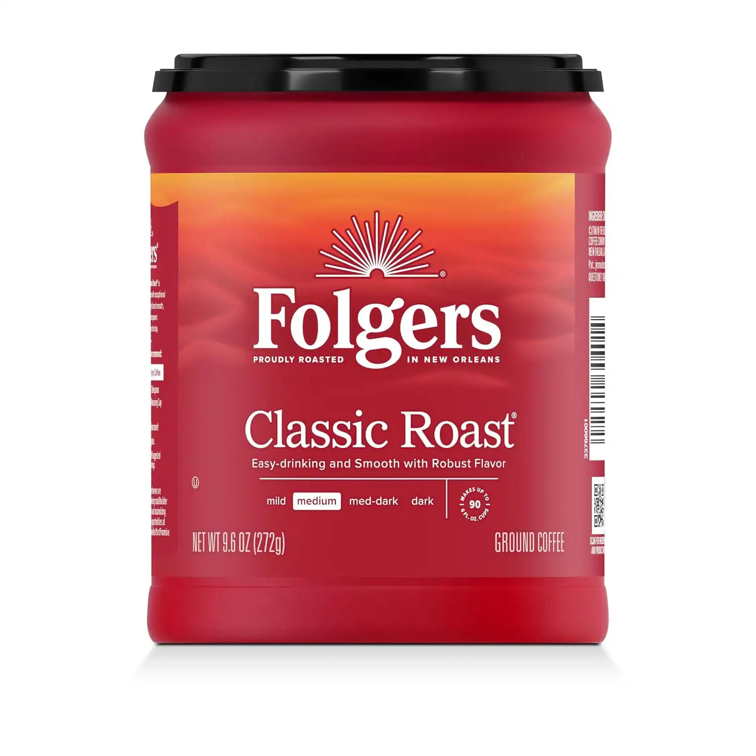 Folgers Classic Roast Ground Coffee, Medium Roast, 9.6 Oz. Canister